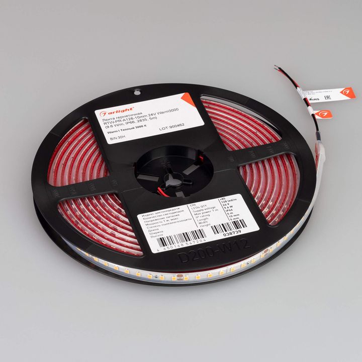 Светодиодная лента Alright 9,6W/m 128LED/m 2835SMD теплый белый 5M 038739