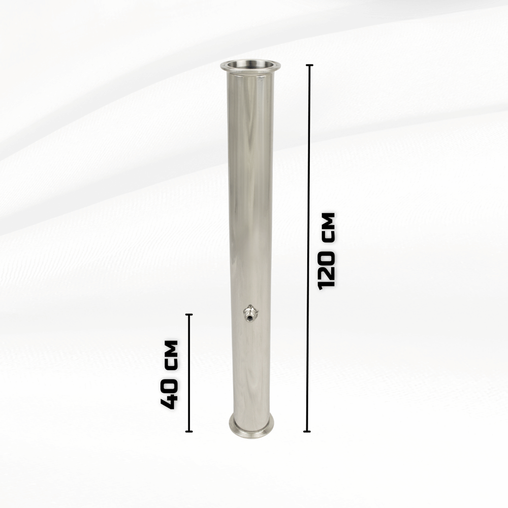 Царга под кламп 2 дюйма от 50 до 150 см с ниппелем и опорой