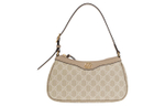 GUCCI Ophidia Canvas With Leather Shoulder Bag, Handbag Women"s Beige & White