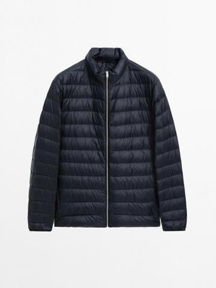 Massimo Dutti Легкий пуховик, темно-синий