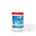 Средство для обеззараживания воды в бассейнах Aqualeon DM1TB в таблетках по 200 г,медленный (банка,1 кг)