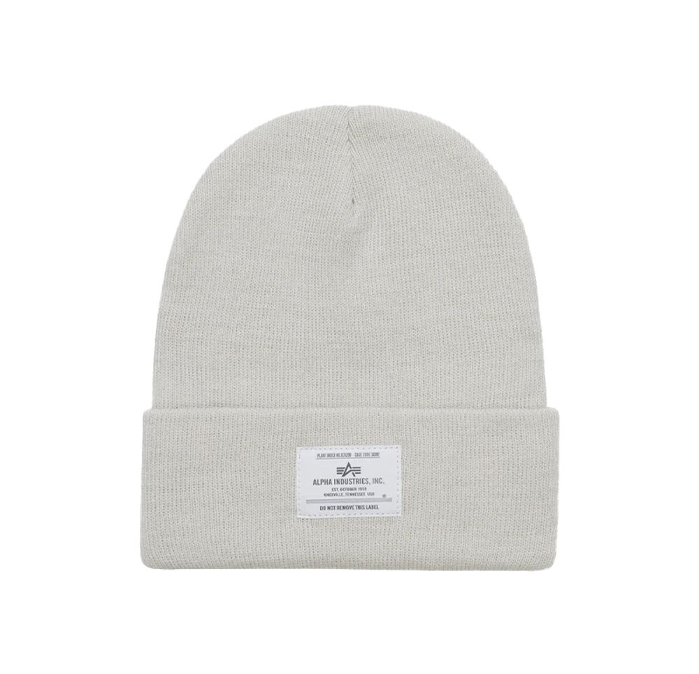 Шапка Alpha Industries Essential Beanie Бело-серая
