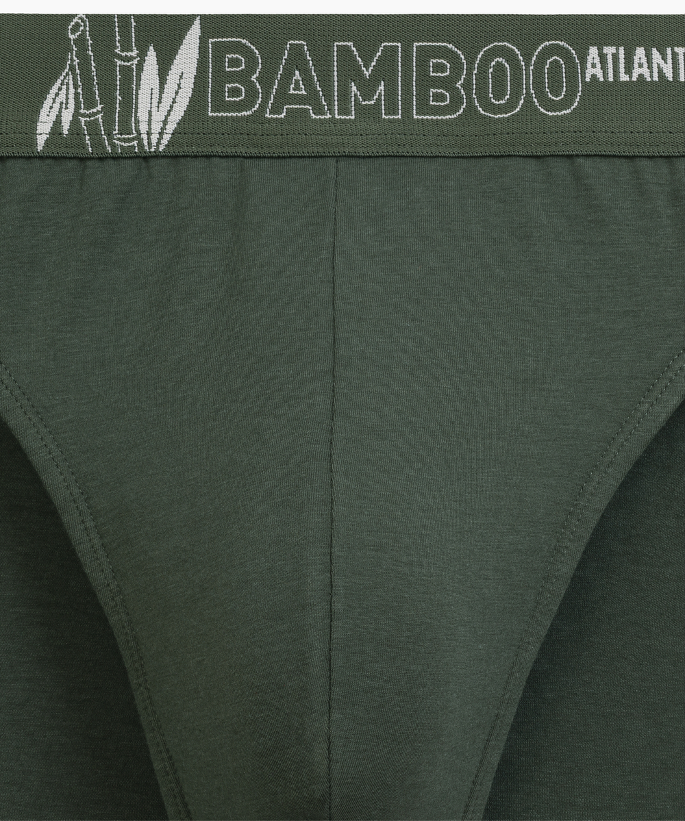 Мужские трусы слипы спорт Atlantic, 3 шт. в уп., бамбук, зеленые + черные+ сине-зеленые, 3MP-213