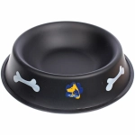 Миска из нержавеющей стали с силиконовым нескользящим ободком «ЛЮБИМЫЙ БРО», цвет черный, 26см (наклейка)