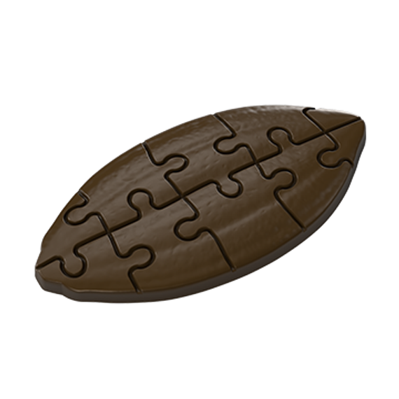 1094 | Форма для шоколадных изделий "Какао боб пазл" (275*175 мм)