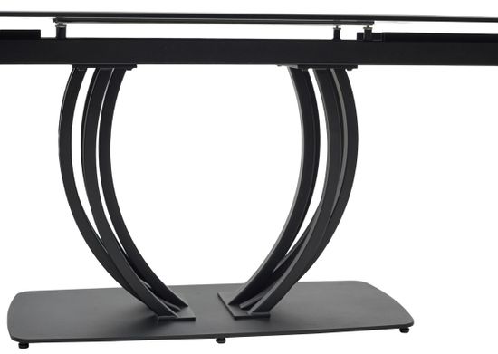 Стол MALTA 160 KL-136 Серый мрамор матовый, итальянская керамика/ черный каркас