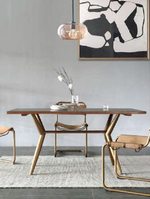 Стол RI010 Brass metal base & Light Grey Ash