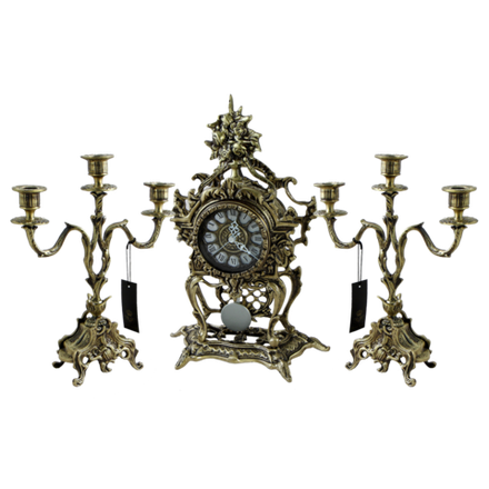 Bello De Bronze Каминные часы с маятником с канделябрами "Лето", "антик"