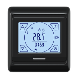 Теплый пол EWRIKA MAT EWR 150-3,5 самоклеящийся, под плитку, под паркетную доску с терморегулятором ТЕП91Ч черным, сенсорным