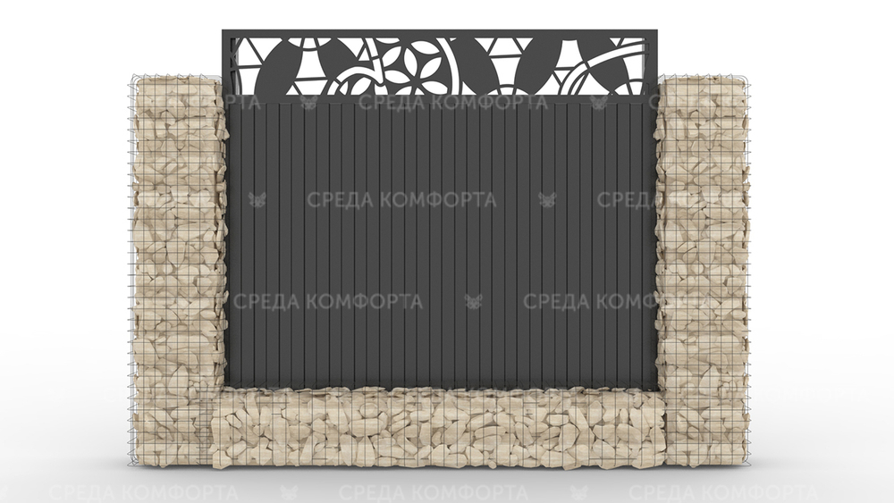 Забор из профлиста 2500х2000 мм ZBR0031 (ворота)