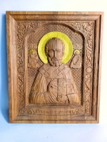Освященная Икона Николая Чудотворца 20х17см., дуб