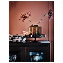 IKEA OMBONAD  (ИКЕА ОМБОНАД)  -  Тарелка, стекло серое, 29 см