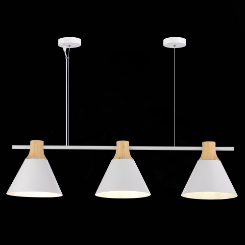 SLE125103-03 Светильник подвесной Белый/Белый, Светлое дерево E14 3*40W