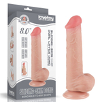 Фаллоимитатор Lovetoy Sliding Skin 20,8 см, двухслойный, присоска