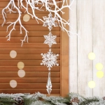 Подвеска «Волшебная снежинки» 32 см, Прозрачный