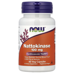 NOW Foods Nattokinase 100 mg (2000 FU) 60 veg capsules , Наттокиназа