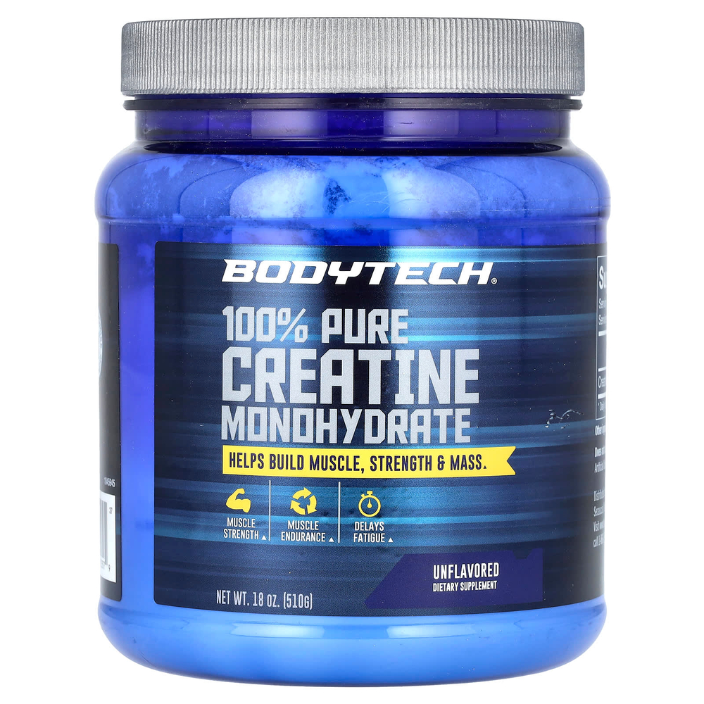BodyTech, 100% чистый моногидрат креатина, без добавок, 510 г (18 унций)