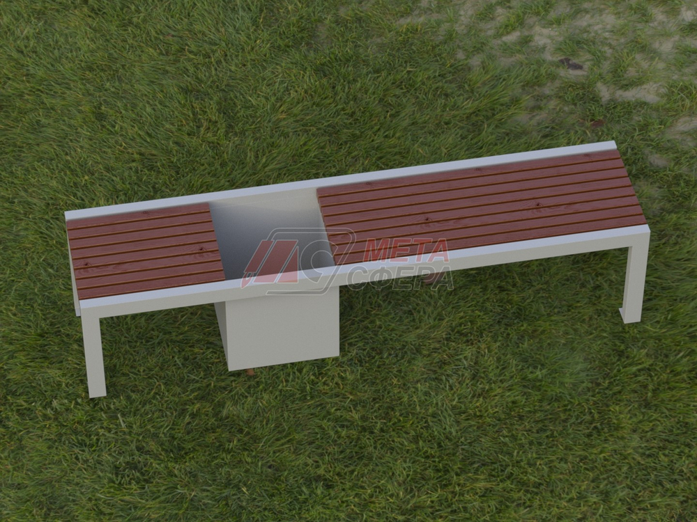 Лавка Бонжур 3 со средней цветочницей