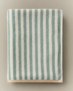 Zara Home Полотенце для лица и рук из хлопка, зелёный, в полоску · 1520/013