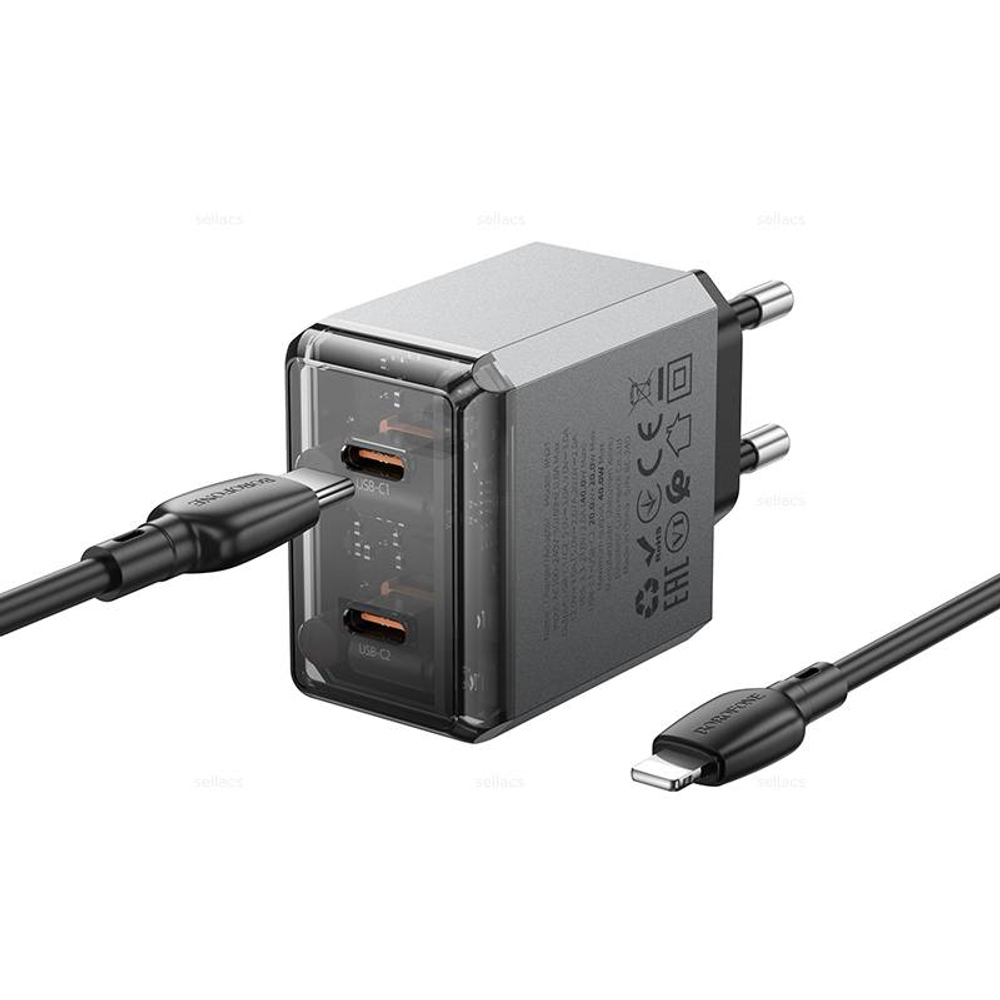Зарядное устройство для Lightning PD40W Borofone BN21 (2C) (metal gray)