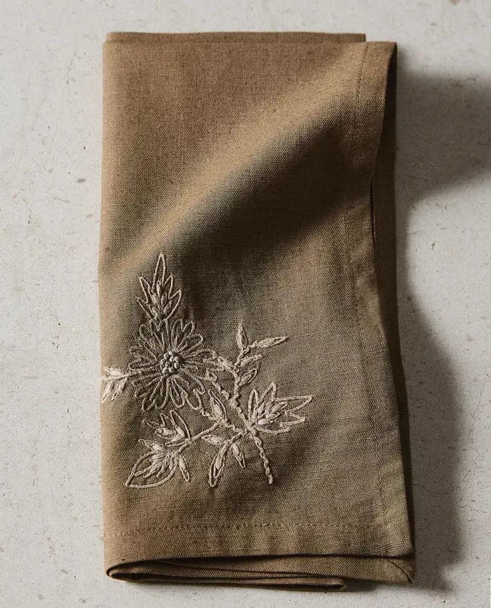 ZARA HOME САЛФЕТКИ С ВЫШИВКОЙ ( 2 ШТ.), КОРИЧНЕВЫЙ