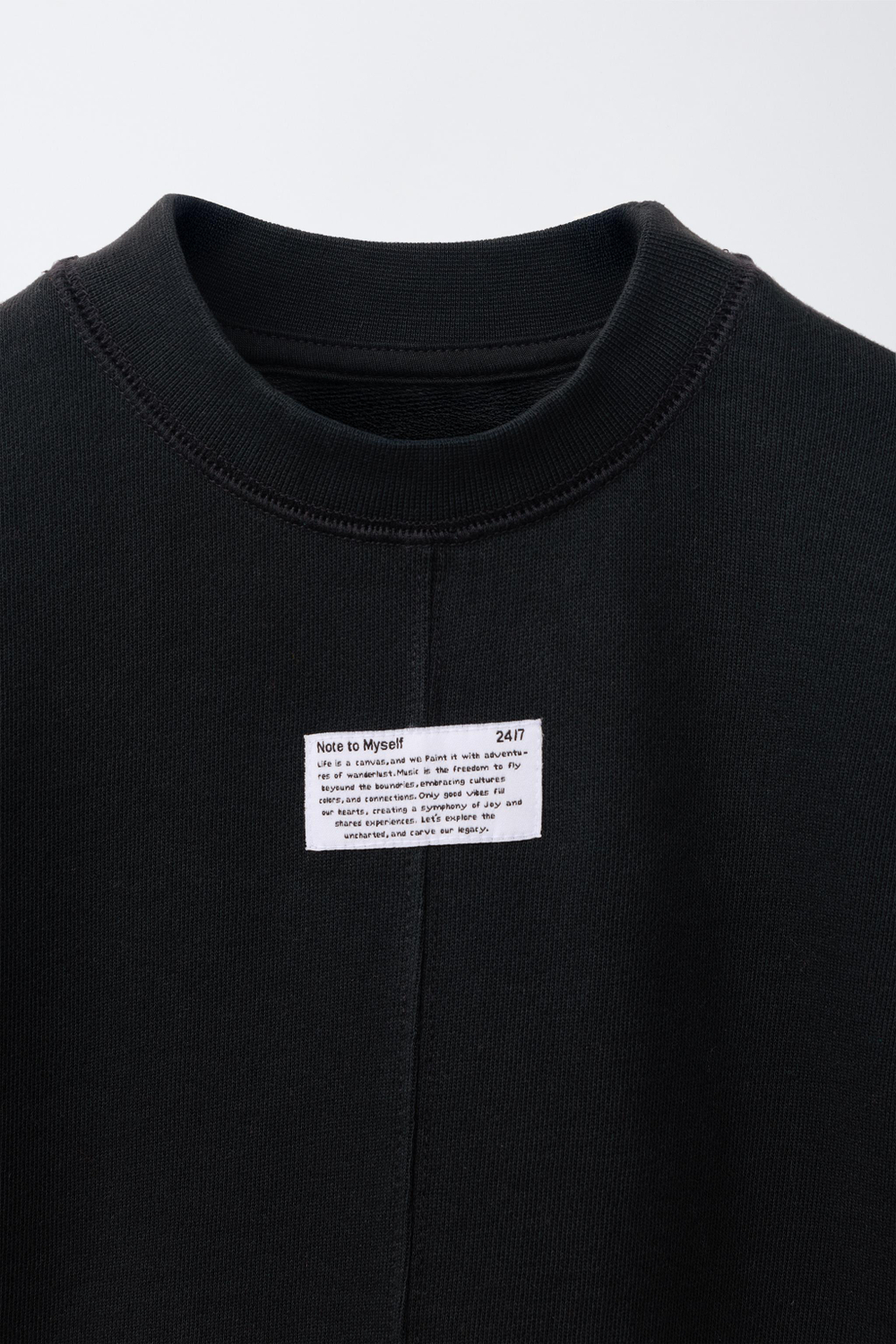 ZARA ФУТБОЛКА GARMENT DYE, ЧЕРНЫЙ