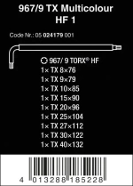 Набор Г-образных ключей 967/9 TX Multicolour HF 1 Wera 05024179001