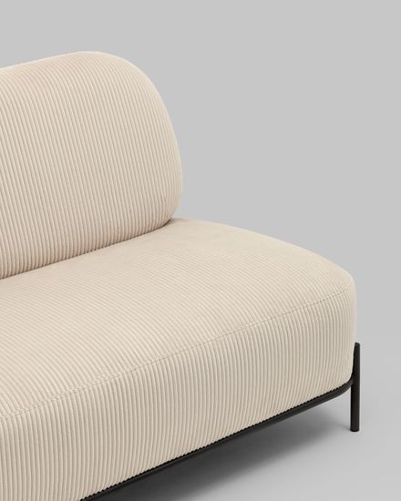 Диван Стоун велюр рельефный молочный