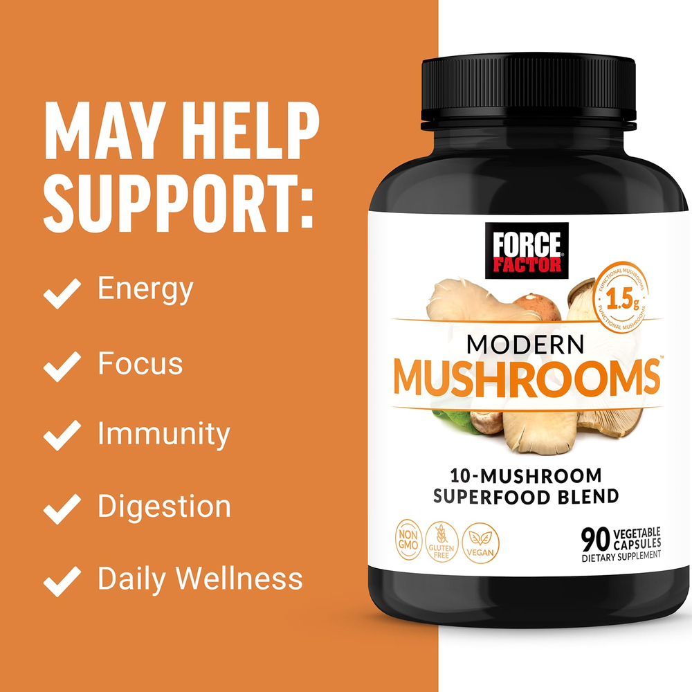 Force Factor, Modern Mushrooms®, 90 растительных капсул
