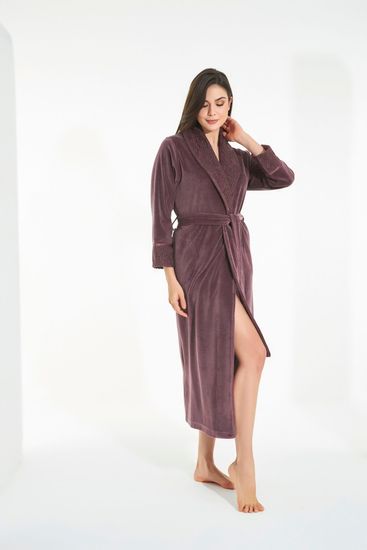 0511 Халат женский велюровый Nusa Niki Kadife с воротником