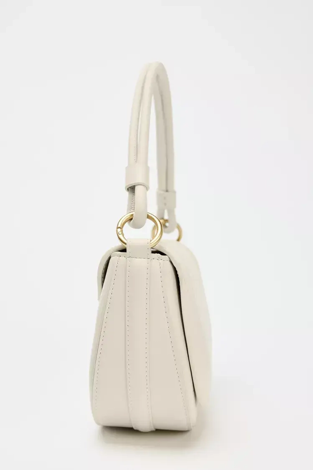 ZARA СУМКА ОВАЛЬНОЙ ФОРМЫ С ПЛЕЧЕВЫМ РЕМНЕМ, ЭКРЮ