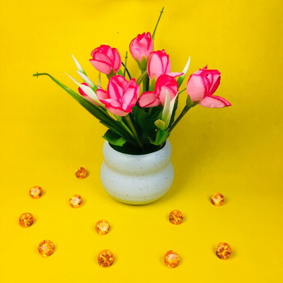 Цветы искусственные в горшочке «Тюльпаны»