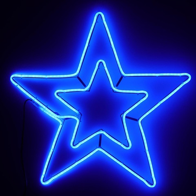 Звезда из гибкого неона d-60 см. Синяя