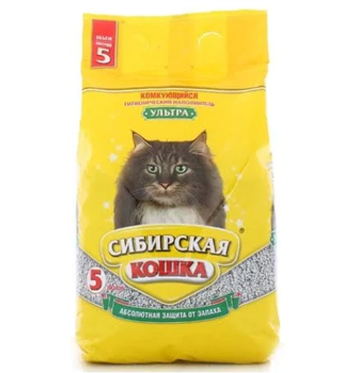 Сибирская кошка Наполнитель комкующийся Ультра, 5л