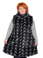 Удлиненный меховой жилет Шиншилла