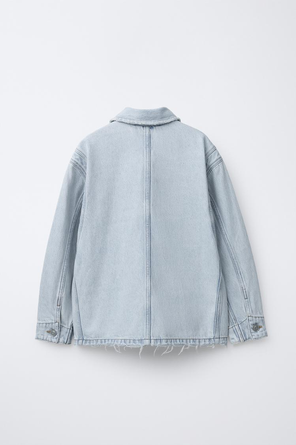 ZARA ДЖИНСОВАЯ КУРТКА-РУБАШКА С КАРМАНАМИ, СИНИЙ