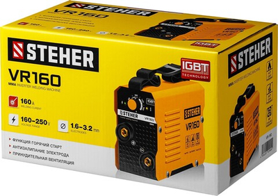 STEHER ММА, 160 А, сварочный аппарат инверторный, макс. электрод Ø 3.2 мм (VR-160)