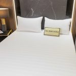 Простыня Страйп Сатин Однотонный Отель белый 100% хлопок на резинке 3x3 RR3CTH03718030