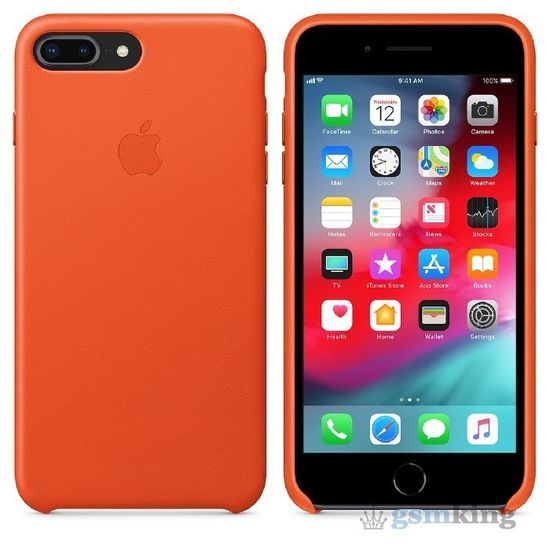 Leather Case iPhone 8/7 Plus Bright Orange (Ярко-оранжевый)