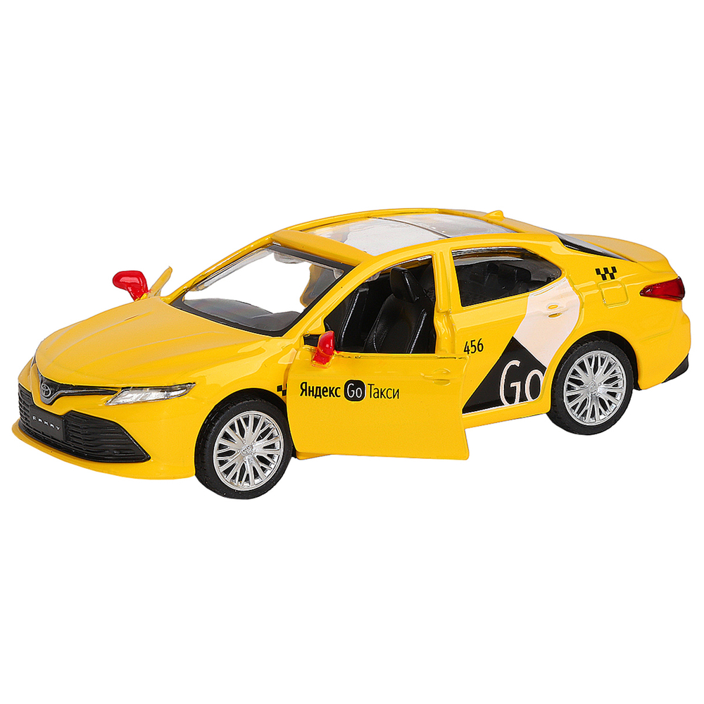 Яндекс GO Модель 1:43 Toyota Camry, желтый, инерция, откр. двери