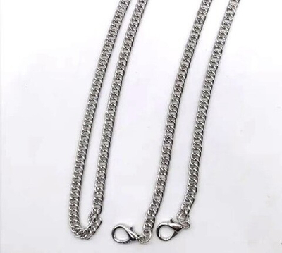 Цепочка для сумки с карабинами, ш. 6 мм, L 120 см, никель