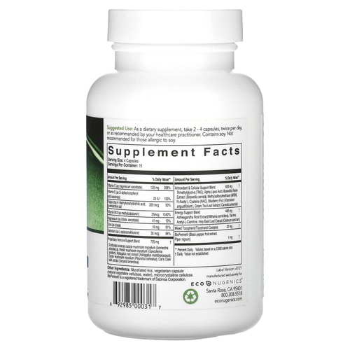 Econugenics, Cellular Shield, защита от излучения и ЭМП, 60 вегетарианских капсул