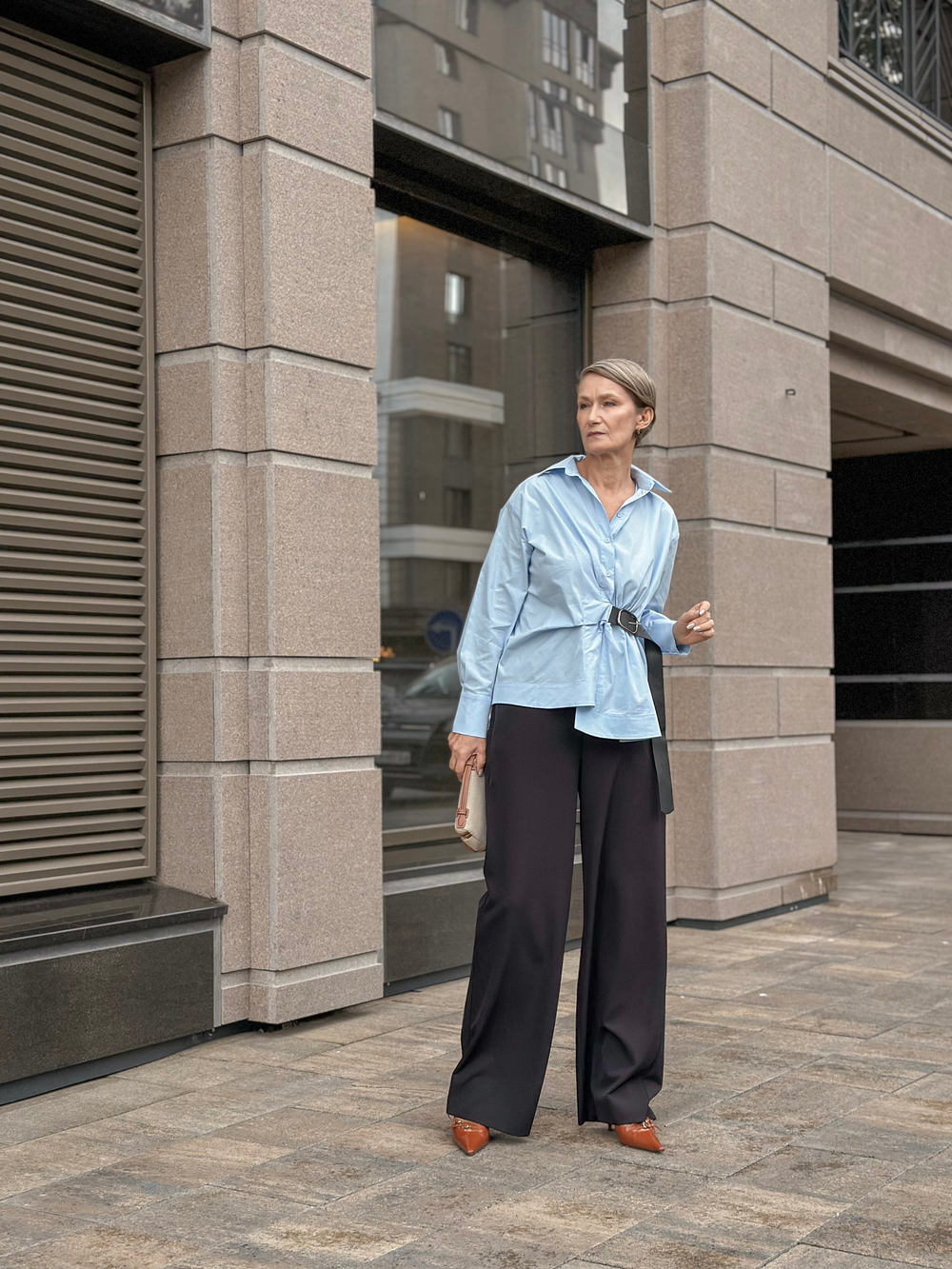 Рубашка оверсайз с ремнем