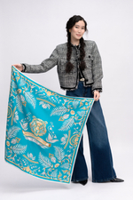 Платок «Тигр Еврейской автономной области. Аквамарин»