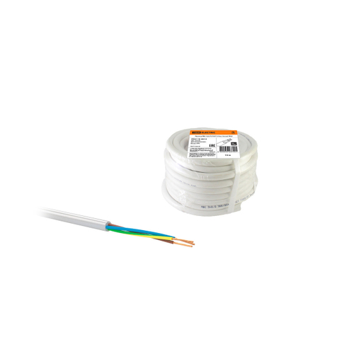 Провод бытовой ПВС Tdm Electric, 3 x 0,75 мм², 10 м, белый
