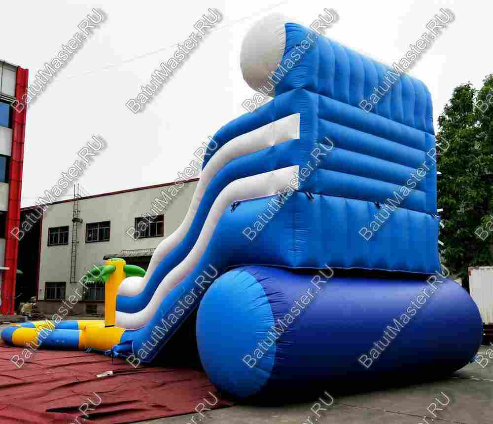 Надувная водная горка с круглым бассейном «Пляжный оазис», 15*7*6 м