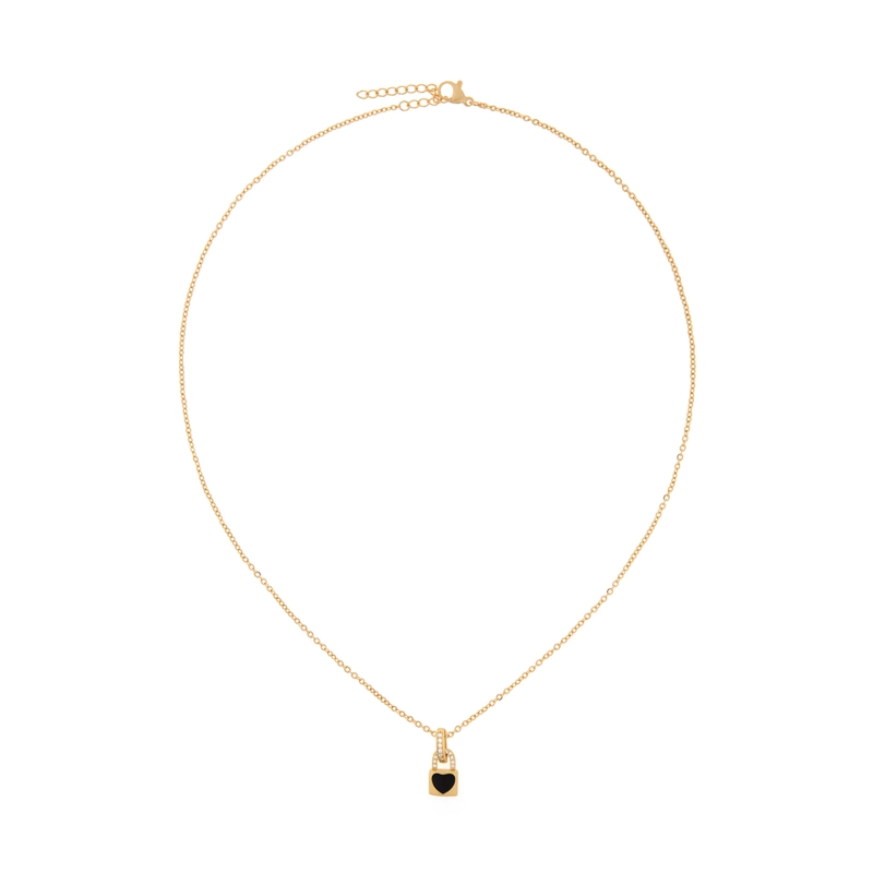 Колье Мини Замок-Сердце – Чёрное