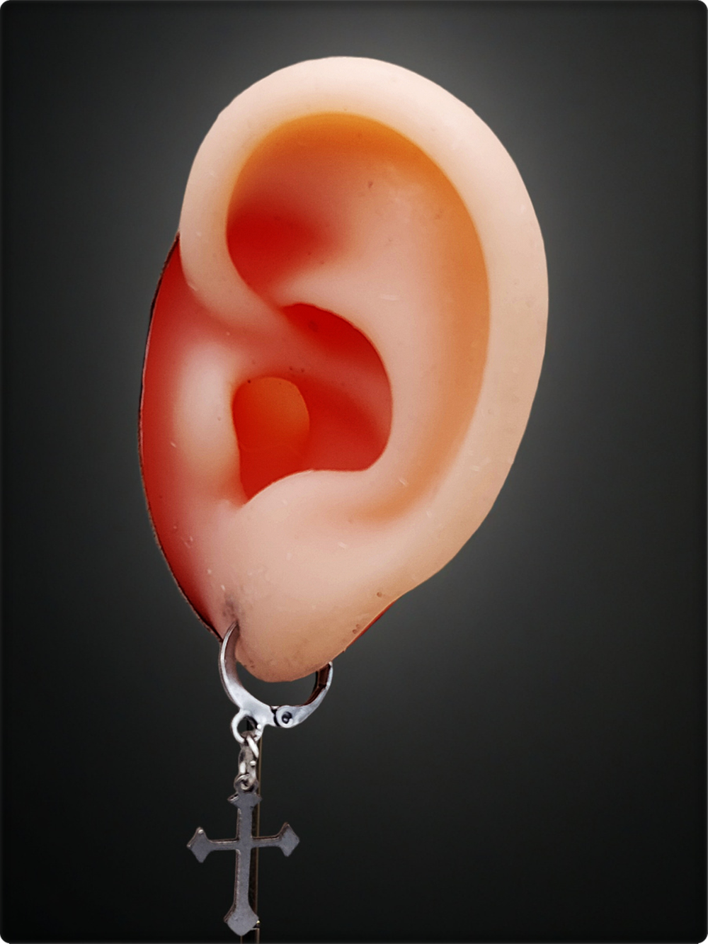 Серьги кольца "Крестики" стальные для пирсинга ушей.