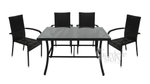 Набор мебели Garden Story Парис (4 Стул Garden Storyа Парис "без подушек"+стол 120см, каркас черн, ротанг черный)