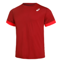 Мужское теннисное поло ASICS Court Shortsleeve Tee T-Shirt Men - Dark Red, Red